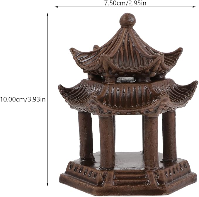 Japanese Home Decor Aquarium Ceramic Mini Decoration: Miniature Pagoda Statue Figurine Fish Tank Buddhist Landscape Decoration Asian Zen Garden Desktop Decor Sand Tray Miniatures