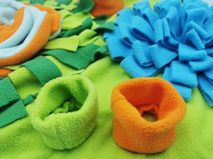 Dogs Snuffle Mat Pet Feeding Mats Puppy Sniffing Pad,Cat Doggies Interactive Puzzle Toys for Multiple Breeds Encourages Natural Foraging Skills,Training and Stress Release (Light Blue)