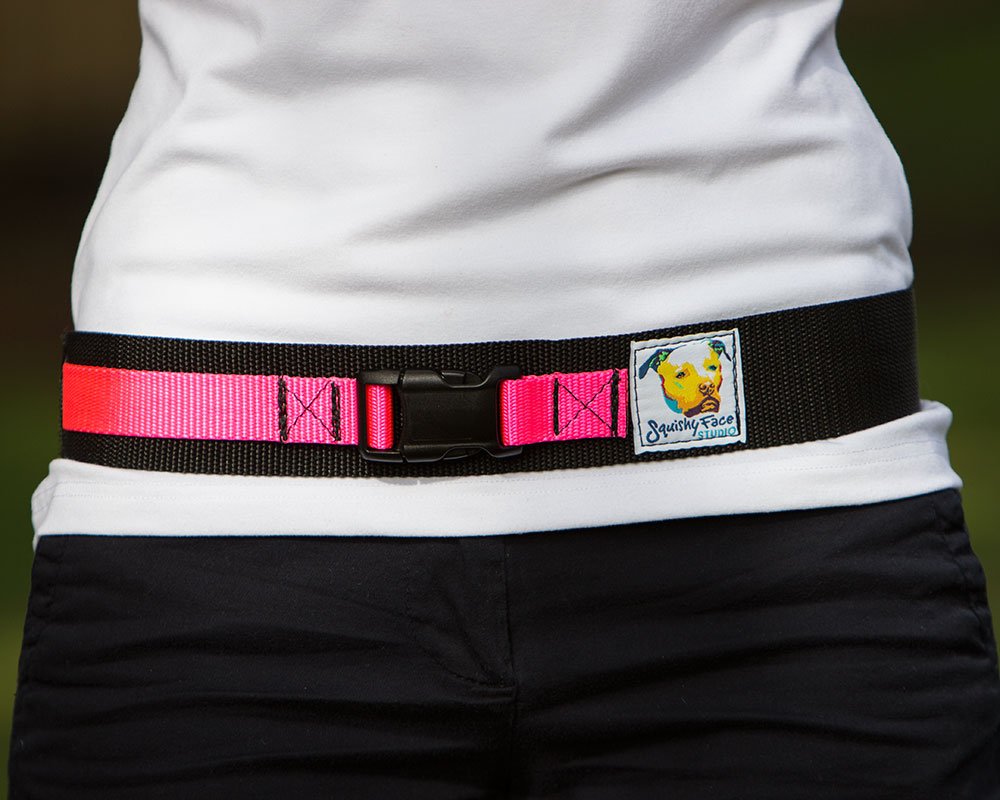 Squishy Face Studio Hands Free Dog Leash Belt - Medium-Large - Neon Yellow