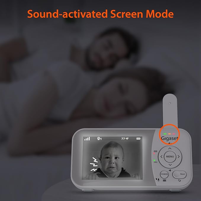 Gigaset Baby Monitor with Camera and Audio - VS280 No WiFi Portable Video Infant Monitor 2.8" Screen, Auto Night Vision, Temperature Alert, 1000ft Range, Ideal for Baby, Elderly, Pet