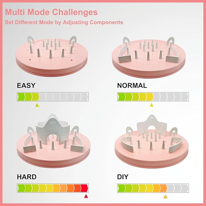 Interactive Cat Treat Puzzle, Food Dispenser, Cat Stimulation Maze, Slow Feeder, Enrichment Toys for Indoor Cats and Kittens (Light Pink)