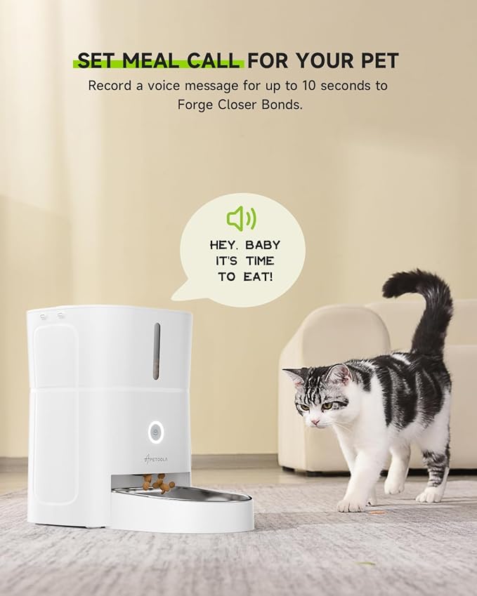 3L Automatic Cat Feeder+Wireless Cats Water Fountain Stainless Steel 3.5L Set, 5G & 2.4G Wi-Fi Cat Food Dispenser Pet Feeder,Pet Dry Food, 1-10 Meals Per Day