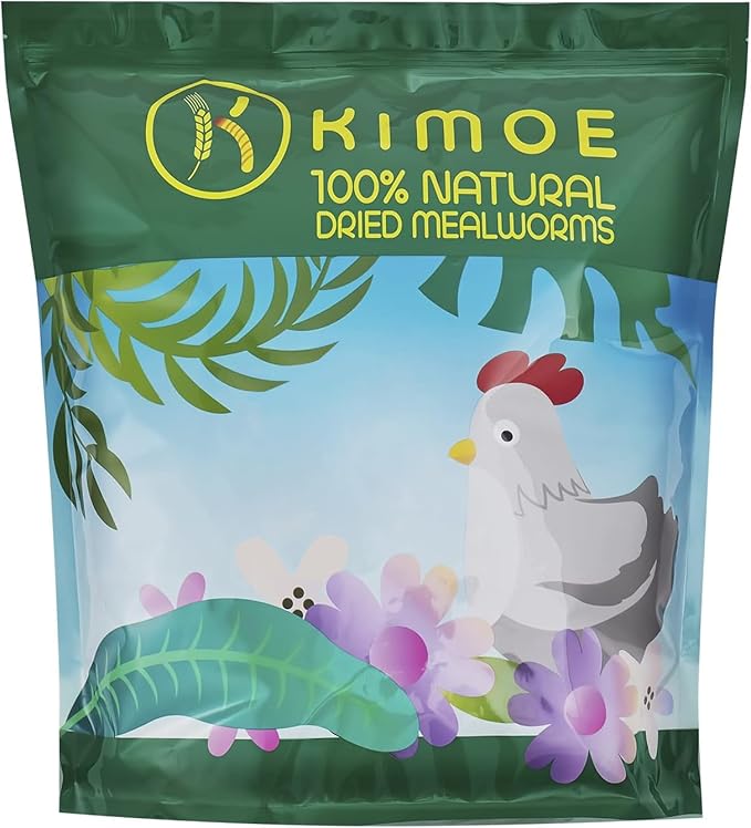kimoe 5LB 100% Natural Non-GMO Dried mealworms-High-Protein for Birds, Chicken，Ducks