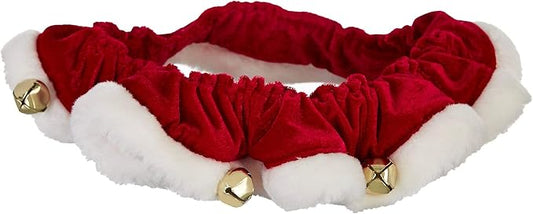 Huxley & Kent Ruff Pet Scrunchy | Santa (Extra-Small) | Festive Christmas/Holiday Neckwear for Dogs/Cats | Fun Stretchable Costume Accessory | Soft Collar with Bells
