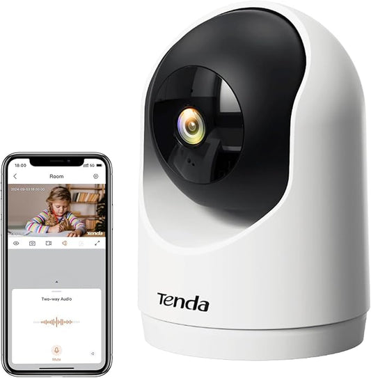 Tenda 2K Indoor Security Camera, WiFi6 Pet Camera for Home Security, 360°, 2-Way Audio, Motion Detection for Baby and Pet Monitor, Night Vision, Cloud & SD Card Storage, One-Touch Call (CP3-V3.0)