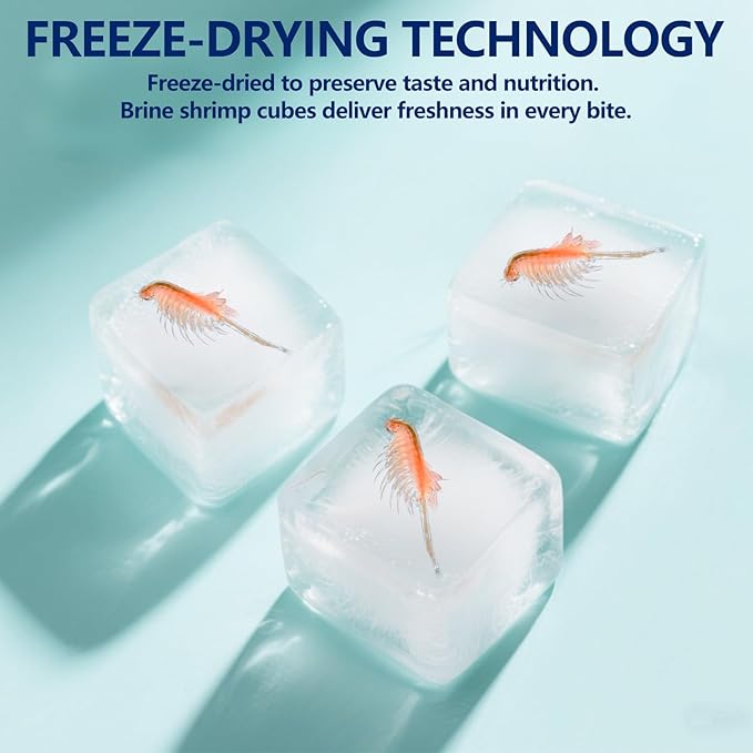 Freeze Dried Brine Shrimp Cubes 4.5 OZ, Brine Shrimp Freeze Dried Aquatic Foods for Tropical Fish Marine Fish and Aquatic Turtles.