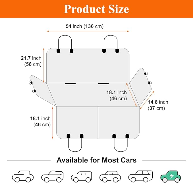 ICWEIMEI Dog Car Seat Cover, Waterproof Back Seat Covers for Dog Travel Non-Slip Pet Car Seat Protector Pet Car Seat Cover for Cars Trucks SUV