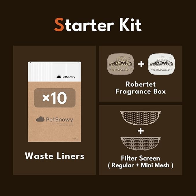 Self-Cleaning Automatic Cat Litter Box with Odor Control TiO2 System, Robot Litter Box with Auto-Packing, App Control, Large Cats & Multiple Cats (2025 Premium Version)