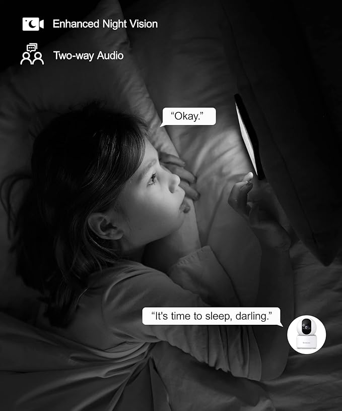 GALAYOU Indoor Security Camera 2K, Pet Camera, 360 Degree WiFi Home Security Camera for Baby/Elder/Nanny with Night Vision, Siren, 24/7 SD Card Storage, Works with Alexa and Google Assistant G2