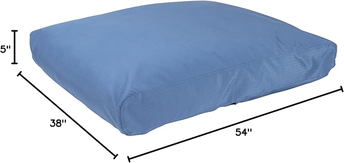 K9 Ballistics Tough Rectangle Pillow XL Dog Bed - Removable Cover, Washable, Durable & Water Resistant Dog Bed Made for X-Large Dogs 54"x38", Blue Quartz