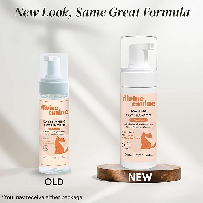 Foam Dog Paw Cleaner - 1.7 Fl Oz of Alcohol Free Foaming Paw Sanitizer Spritz - Made with Coconut, Aloe, Copaiba Oil, and Lemongrass Oil to Nourish and Clean Paws - Made in The USA