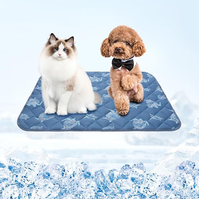 Homimp Dog Cooling Mat,19.5" x 27.5" Thicken Self-Cooling Mat for Dog&Cat,Internal Waterproof& Endothermic,Washable Pet Ice Cool Pad Blanket,Pet Sleeping Pad for Indoor Outdoor in Summer, Non-Toxic