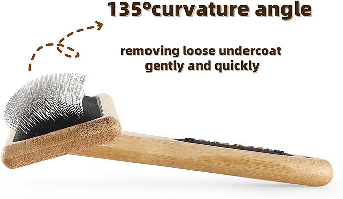 Dog Slicker Brush for Shedding Medium Long Haired Dogs and Cats Pet Grooming Brush to Remove Loose Hair Tangles and Knots M