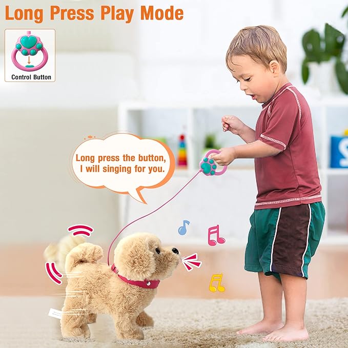 Koonie Talking Plush Golden Retriever Puppy - Repeats What You Say, Barks and Walks - Electronic Interactive Stuffed Dog for Kids