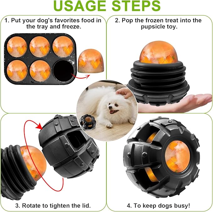 Yipetor Power Chewer Dog Toys - Long-Lasting, Easy to Clean, Treat Dispensing Puzzle Toys for Small Dogs (Summer Medium)