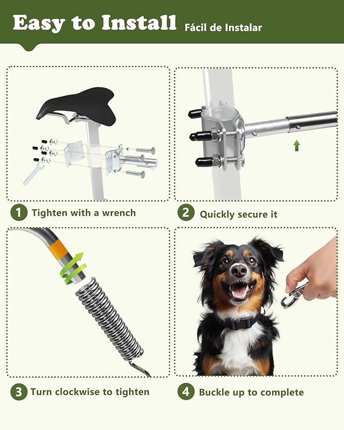 Heavy Duty Dog Bike Leash Attachment Hands Free Dog Bicycle Leash for Riding Exercising Cycling