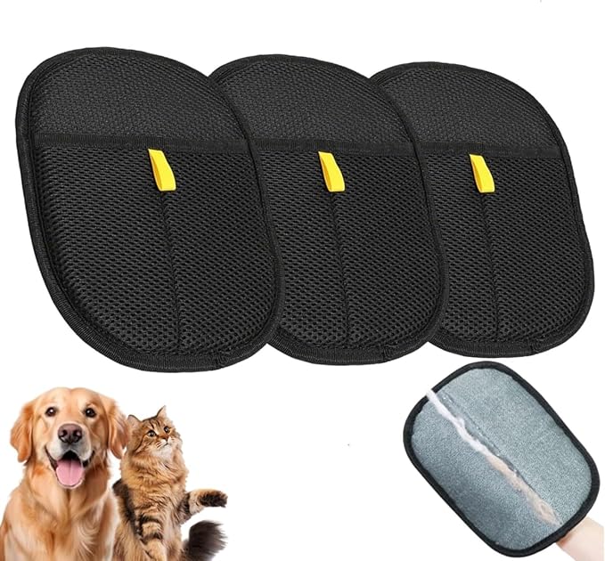 Static Pet Hair Removal Glove for Cats & Dogs, Efficient Grooming Gloves for Pet Hair, Cat Grooming Gloves for Hair Removal