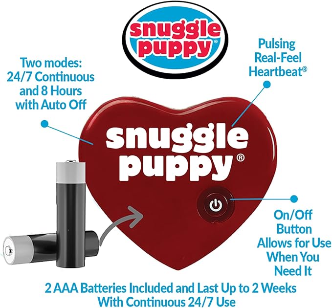 Original Snuggle Puppy Toys for Small Breeds - Heartbeat Puppy for Dogs - Pet Anxiety Relief and Calming Aid - Comfort Dog Toys for Behavioral Training