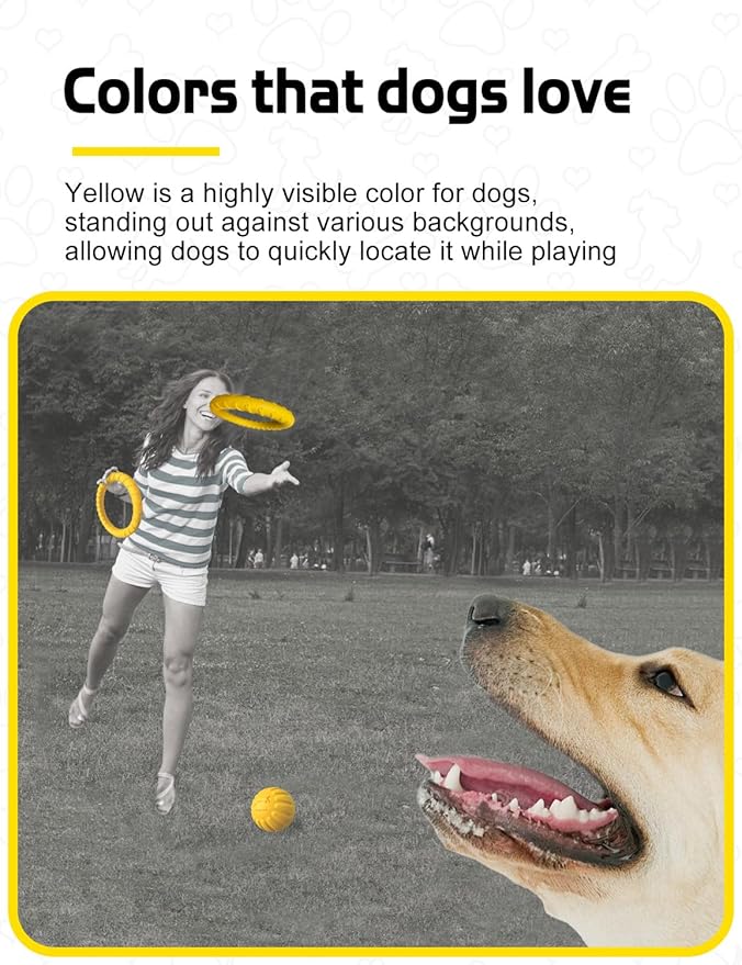 Dog Flying Disc Toy，Soft Indestructible Dogs Flying Disc Pack，for Aggressive chewers Medium Large Dog， Beach Essentials Water Pool Float Toys (Dog Bite Ring Set 1 Box)