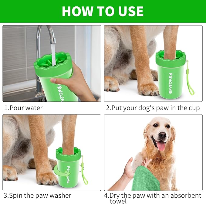 Dog Paw Cleaner, Dog Paw Washer, Paw Muddy Paw Cleaner, Pet Foot Cleaner for Small Medium Large Breed Dogs/Cats (with 3 Absorbent Towel)