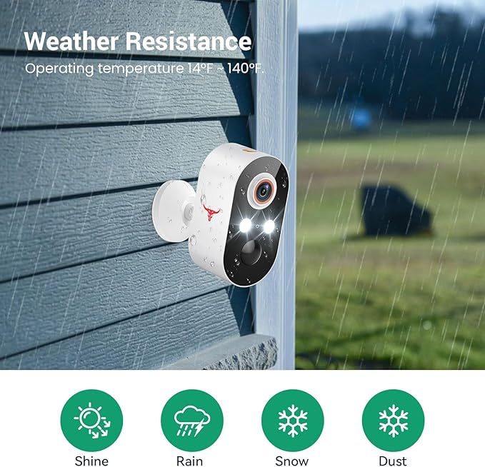 1080p Wireless Security Camera with AI Human Detection, Night Vision, 2-Way Talk, Cloud Storage, 2.4G WiFi, Battery Camera for Home Security (2 Spotlights)