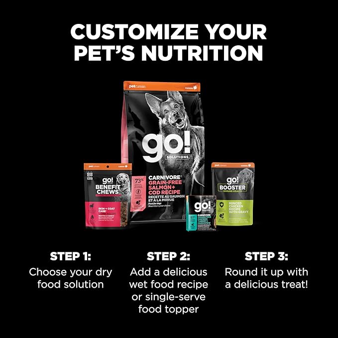Go! Solutions Carnivore, Grain-Free, Protein Rich Dry Dog Food, Salmon and Cod Recipe, 22 lb Bag
