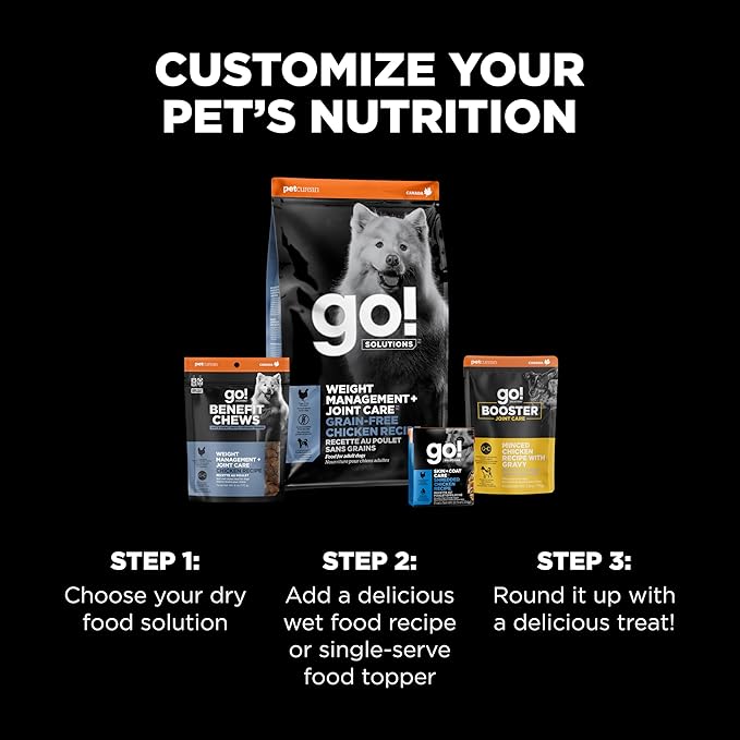 Go! Solutions Weight Management + Joint Care Dog Treats - Chicken Recipe - Soft and Chewy Dog Treats, 6 oz Bag