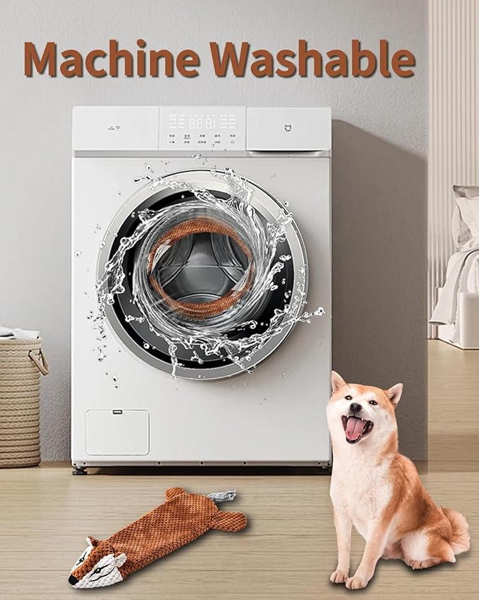 Dog Toys, Squeaky Plush No Stuffing Crinkle Dog Toy for Small Medium Large Dogs, Interactive Puppy Teething Water Bottle Dog Chew Toy