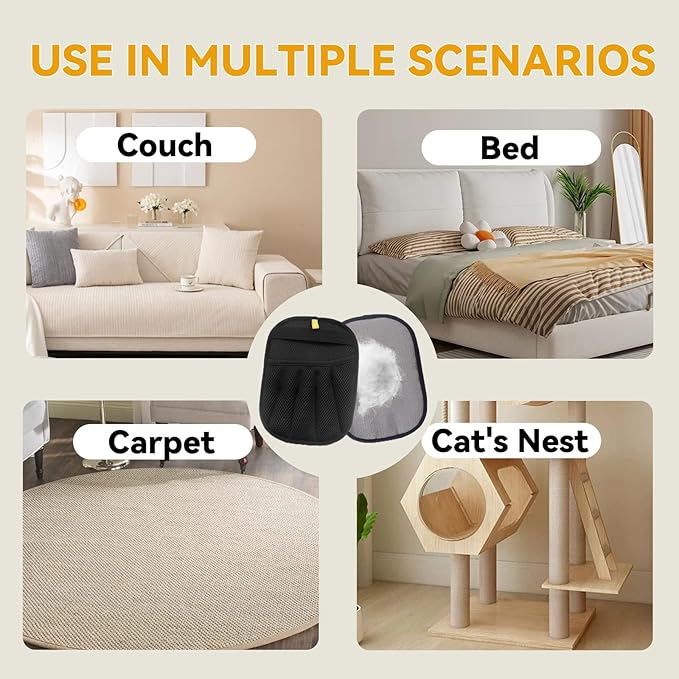 Pet Hair Removal Glove,Pet Hair Remover for Cat & Dog,New Upgraded Electrostatic Gloves Pet Hair,Reusable Electro Static Pet Hair Remover Electrostatic Gloves & Dog Hair Collector Keychain