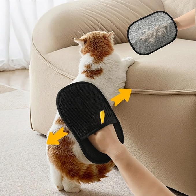 Pet Hair Remover Glove,2025 Pet Hair Remover Electrostatic Gloves,Washable Reusable Dogs Cats Hair Gloves for Furniture Bed Sheets Couch,Furniture,Carpet,Car Seat