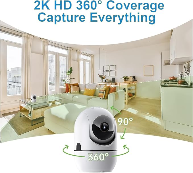 Indoor Security Camera, 5G&2.4G WiFi Security Cameras Indoor for Home Security, Pan/Tilt Baby Monitor/Dog/Pet Camera with Phone App Motion Sensor & Night Vision. TF/CloudStorage (2Pack)