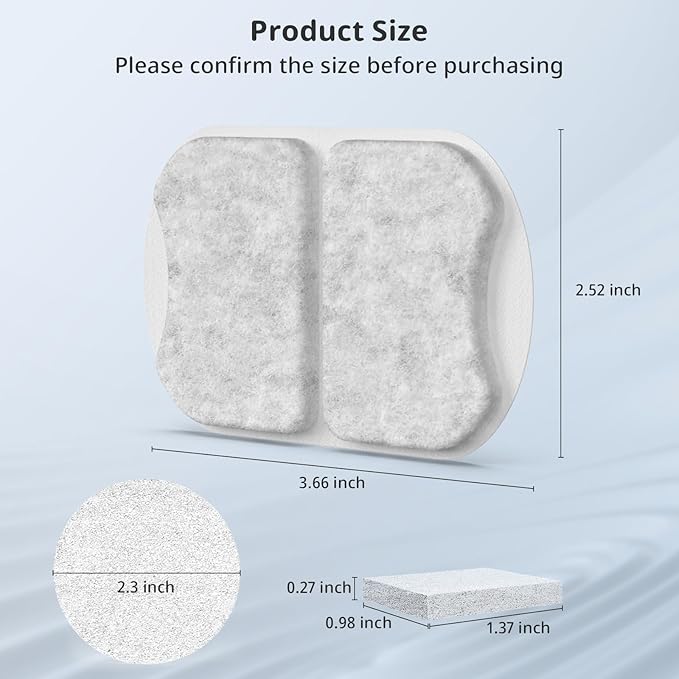 Large Dog Water Filter Replacement Compatible with 7L/230oz/1.8G Stainless Steel Pet Water Fountain Cat Pet Water Fountain Filters (8+8+8)