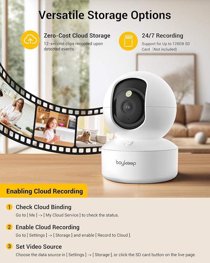 Indoor Camera - 2K Pet Camera, 5G/2.4GHz WiFi Cam for Baby Monitor with Phone App, 360° Pan & Tilt, 2-Way Audio, Color Night Vision, New for 2025 with 12s Free Cloud Storage