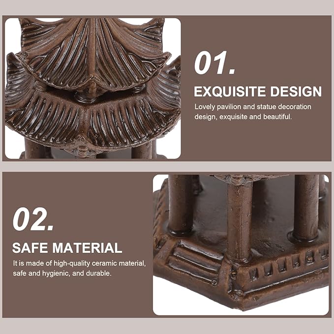 Japanese Home Decor Aquarium Ceramic Mini Decoration: Miniature Pagoda Statue Figurine Fish Tank Buddhist Landscape Decoration Asian Zen Garden Desktop Decor Sand Tray Miniatures