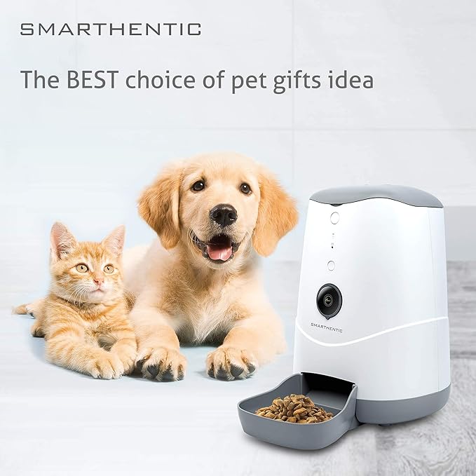 Smart Pet Feeder, Programmable Portion Control with Built-in HD Video Camera and Bowl, Automatic Cat Feeders, WiFi Camera, APP Control, Dry Food Dispenser, Puppy Supplies, Voice Recorder