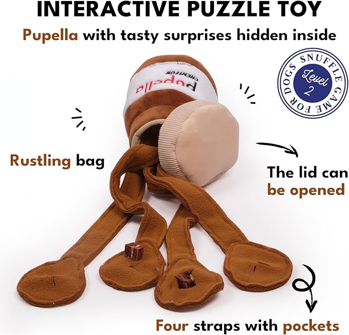 Dog Puzzle Toy, Interactive Dog Enrichment Toy, Snuffle & Crinkle Hide and Seek Toy, Boredom Stimulating, for Small Medium Large Dogs