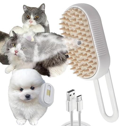 Steam Brush for Cats Dog Steam Brush,3 in 1 Pet Grooming Comb for Shedding,1PCS