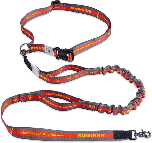 Hands Free Dog Leash with Waist Belt Lifetime Replacement, Dual Handle Bungee Leash for Running, Jogging, Hiking and Walking, for Medium and Large Dogs 5518