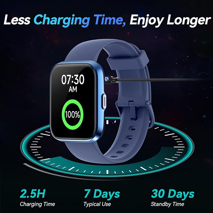 Fitpolo Smart Watches for Men/Women, 1.8'' Alexa Built-in Fitness Tracker Watch with Bluetooth Calls, IP68 Waterproof, Heart Rate/Sleep/SpO2/Stress Monitor, 110 Sport Modes for Android & iPhone