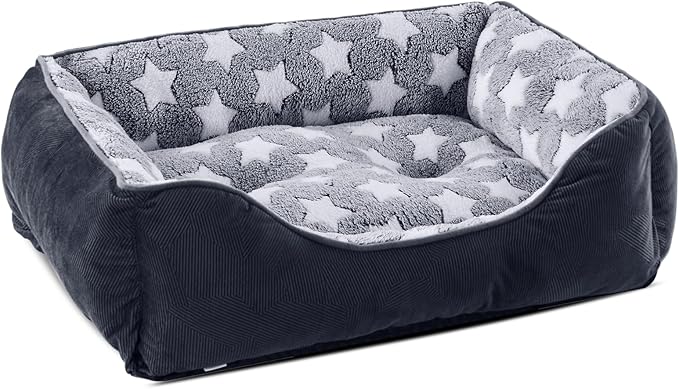GASUR Large Dog Bed, Rectangle Washable Pet Beds, Orthopedic Dog Sofa Bed, Durable Pet Cuddler Anti-Slip Bottom, Soft Calming Sleeping Warming Puppy Bed (L (35"x 25"x 9"), Black)
