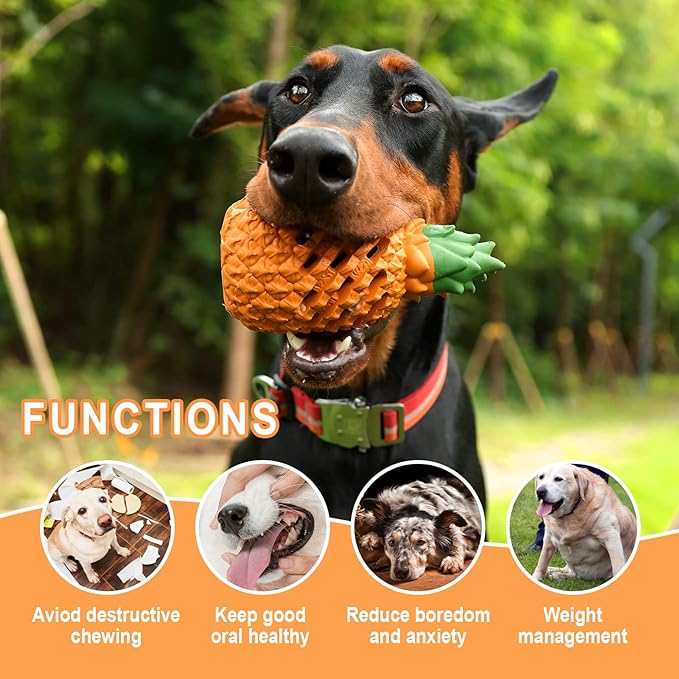 Small Dog Toys - Pineapple Tough, Indestructible Toys for Aggressive Chewers