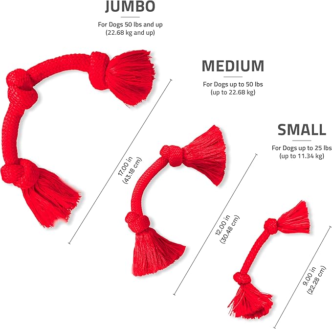 Playology Rope Toys for Dogs | Tug of War Dog Toy for Aggressive Chewers | Beef Scented Dog Toys | Medium Rope Toy for Interactive Play