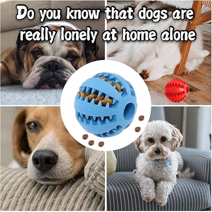 Dog Treat Toy Ball, Dog Tooth Cleaning Toy, Interactive Dog Toys 2.8" Pack of 2