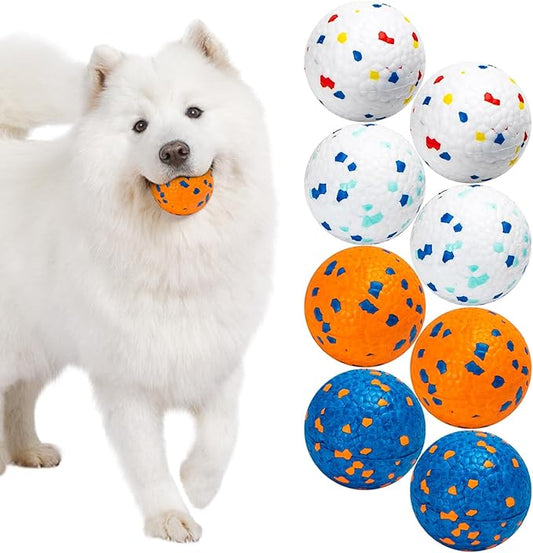 Nobleza Dog Ball Toy Tennis Bouncying Training Balls， Aggressive Chewer Teething Durable Floating Dog Tennis Balls， Interactive Pet Popcorn Ball for Medium Small Pet Puppy， 8 PCS