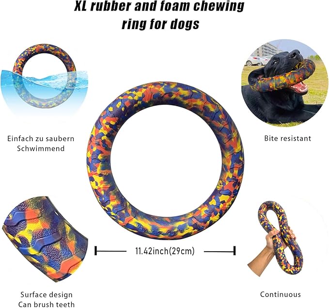 Indestructible Dog Toys Dog Chew Toy for Aggressive Chewers Flying Discs for Medium/Large Breeds Dog Training Ring