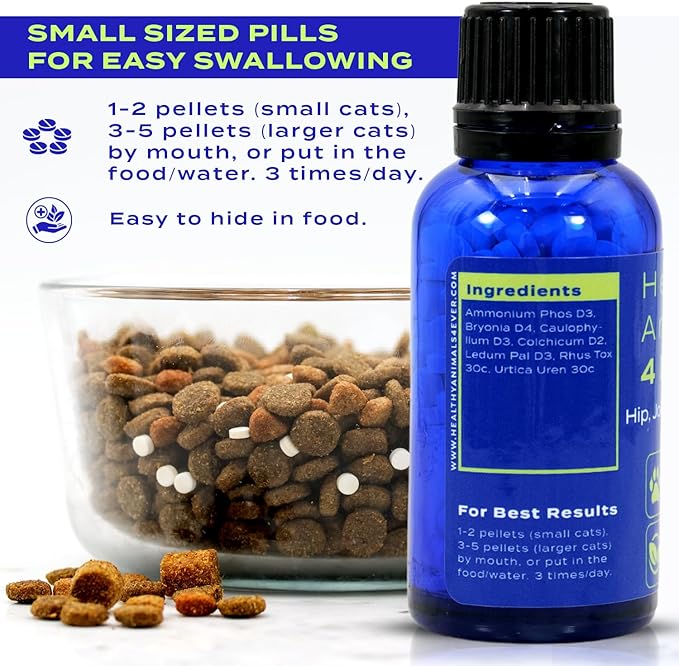 HA4E - Cat Arthritis Remedy - Supports Hip & Joint Health - Helps Minimize Pain & Restore Mobility - All-Natural, Non-GMO, Organic, Preservative & Chemical-Free - 300 Tablets