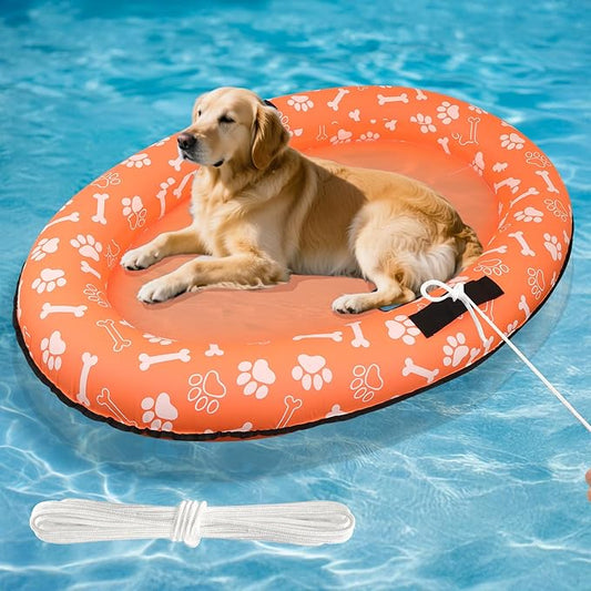 Large Dog Pool Float - 59"X39" Dog Pool Float for Large Dogs, Puncture Proof pet Floats Holds Up to 110 Lbs