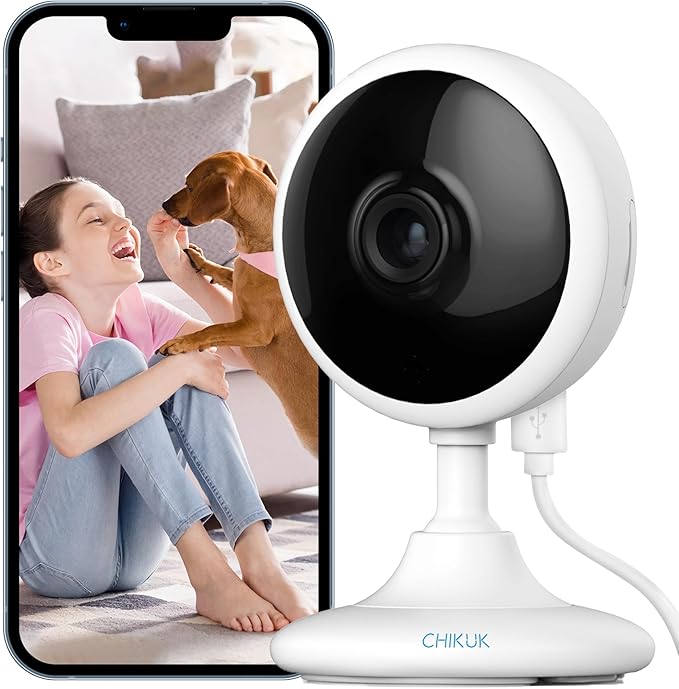 WiFi Security Camera 2K, Indoor Home Cameras for Dog/Pet/Elder/Baby Monitor, Upgraded Smart Siren with Phone App, Advanced Night Vision, SD/Cloud Storage, Alexa Compatible