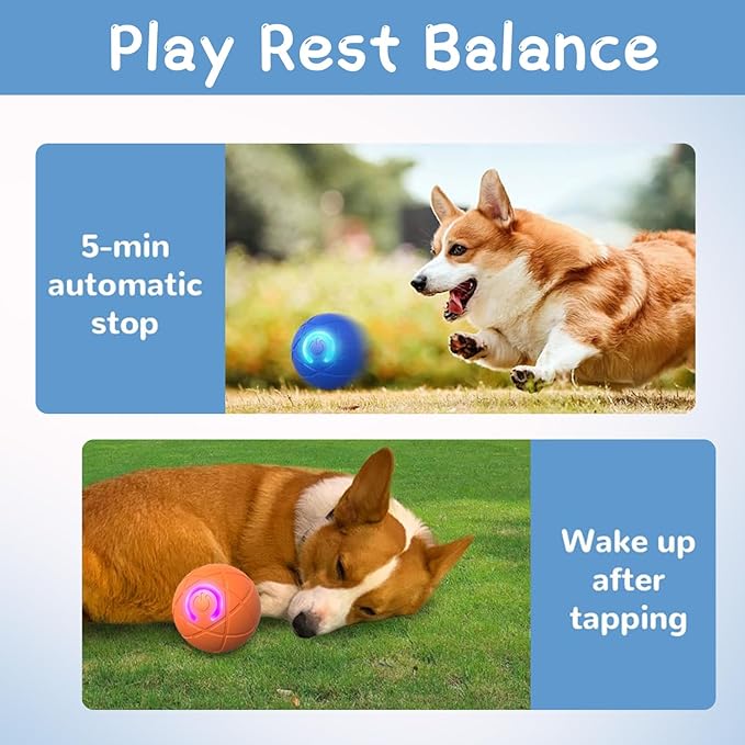 2025 New Shaky Ball Toy for Dogs, Vibrating Dog Ball, Shaking Dog Balls, Suitable for All Dogs 2PCS (Blue+Orange)