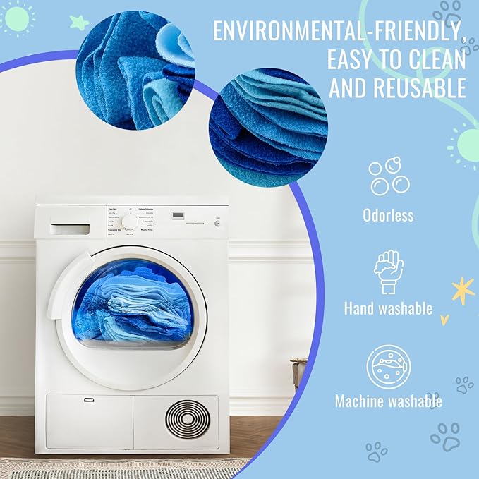 Pet Snuffle Ball, Puzzle Sniffing Interactive Dog Ball for Blind Dogs Training Stress Relief Dog Enrichment Toys Treat Machine Washable (20cm, Ocean Blue)